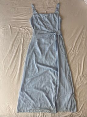 Petal and Pup Light Blue Square Neck Wrap Tie Maxi Dress NWT Size L